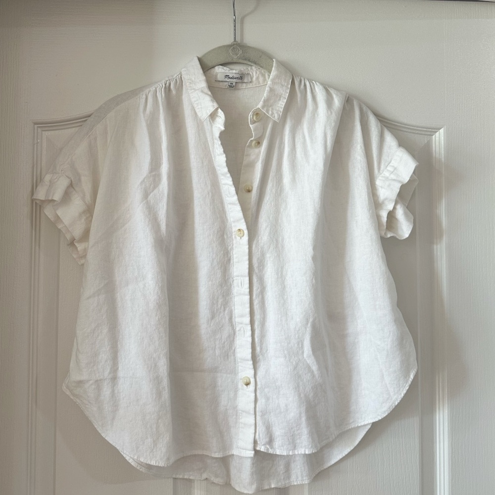 Madewell White Short sleeve Button down